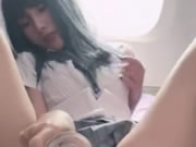 Perfect asian teen azhu masturbating on plane